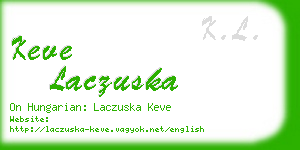 keve laczuska business card